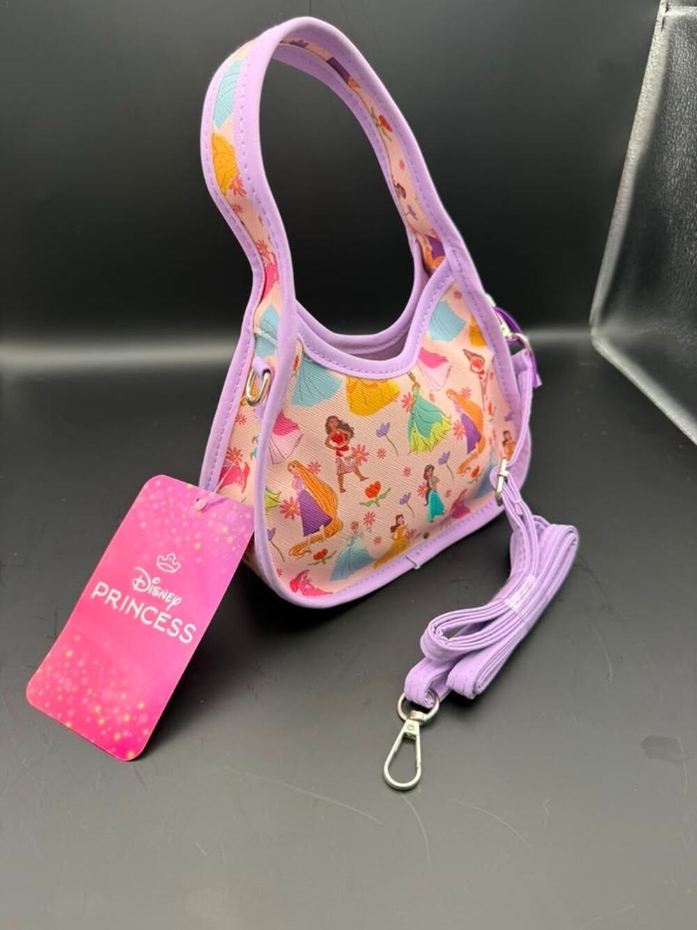 Disney Princess Purple Mini Shoulder Bag Crossbody Purse NWT Girls Convertible